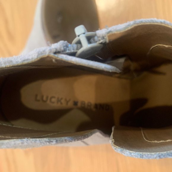 Lucky Brand Women's Yabba Wedge Bootie Light Gray Suede Ankle, size 8.5 - Picture 11 of 14